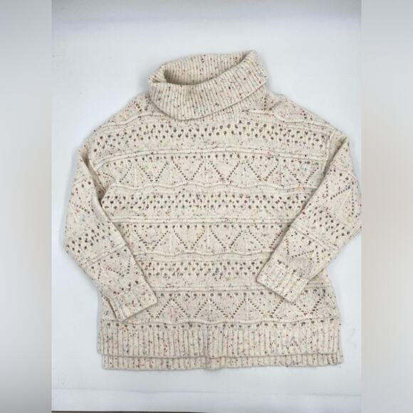 Sundance Linton Sweater Ivory Fleck Oversized Cowl Neck Size extra large rainbow - Picture 3 of 7